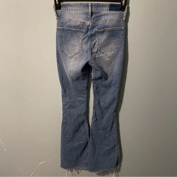 Hollister Patchwork Flare Jeans - Blue good condition 7/10 - Picture 6 of 9